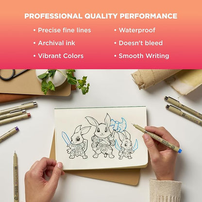 SAKURA Archival Brush Pens, 6 Set, Colors may vary