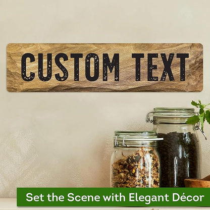 Custom Sign, Christmas Gift Custom Street Sign, 11 Font Colors, 13 Font Styles, 4 Hole Options, 22 Sizes, 3x12 Inches, Rust Free DiBound, Fade Resistant, Made in USA by My Sign Center (Stone)