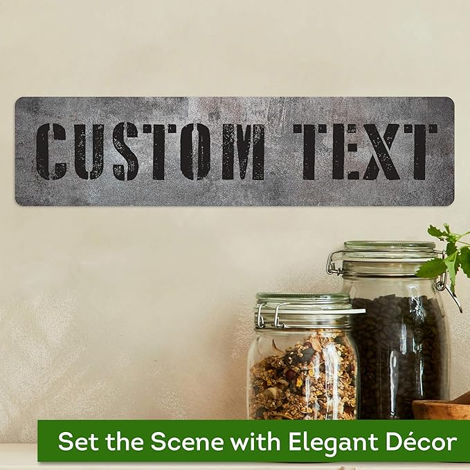 Custom Sign, Custom Street Sign, 11 Font Colors, 13 Font Styles, 4 Hole Options, 22 Sizes, 3x12 Inches, Ideal Christmas Gift, Rust Free DiBound, Fade Resistant, Made in USA by My Sign Center (Grunge