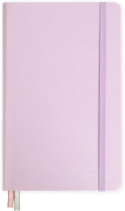 Minimalism Art, Premium Hard Cover Notebook Journal, Classic 5" x 8.3", 122 Numbered Pages, Gusseted Pocket, Ribbon Bookmark, Extra Thick Ink-Proof Paper 120gsm, San Francisco (Squared, Pink)
