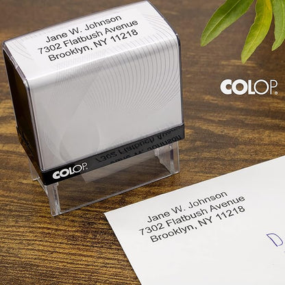 COLOP Medium Size Self Inking Custom Text Stamp - Choose from Many Fonts & 15 Ink Colors