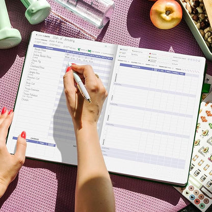 Clever Fox Fitness & Food Journal PRO – Daily Workout & Meal Planner for Women & Men – Exercise & Weight Loss Diary Notebook, 7.3x10.4” (Forest Green)
