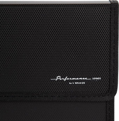U Brands 13-Pocket Fashion Performance Expandable File Folder (Black)