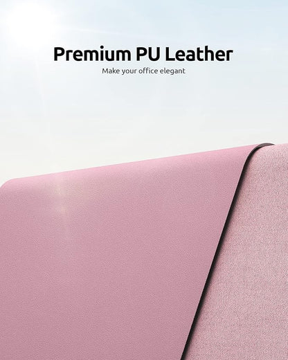 YSAGi Leather Desk Protector, Office Mat, Large Mouse Mat, Non-Slip PU Leather Blotter, Laptop Desk Pad, Waterproof Writing Pad for Office and Home (Pale Mauve, 23.6" x 13.8")