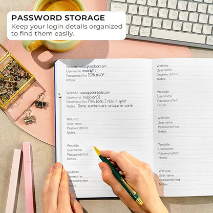 Clever Fox Password Book with alphabetical tabs. Internet Address Organizer Logbook. Large Password Keeper for Website Logins (Royal Blue)