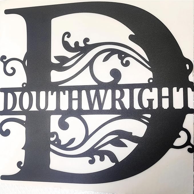 Personalized Metal Name Signs, Split Letter Monogram Wall Decor, Custom Last Name Sign, Family Name Sign for Outdoor, Personalized Wedding Gift, Garden Decor, Metal Wall Art, Housewarming Gift (MonogramDesign_10)