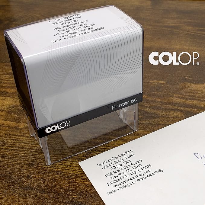 COLOP XXL Size Self Inking Custom Signature Stamp - Choose from Many Fonts & 15 Ink Colors
