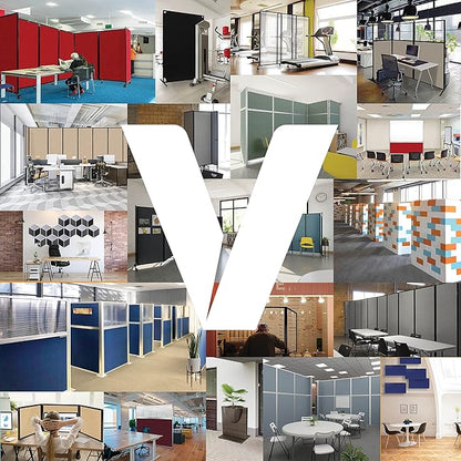 Versare Workstation Partition | Portable Wall Divider | Modern Office Cubicle | Free Standing Privacy Screen | Flexible Work Space | 99" x 70" Urban Oak Wood Grain Panels No Window