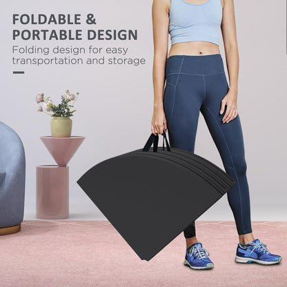 Foldable Crash Mat, Pole Padding with Carrying Handles and EPE Foam for Dance Training and Exercise, Black
