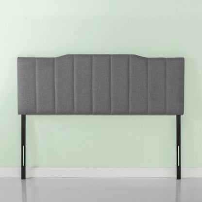Satish Upholstered Headboard, Channel Stitched Upholstery, Easy Assembly, Full, Grey