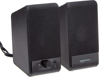 Usb-Powered Computer Speakers for Desktop or Laptop PC with Volume Control, Plug-N-Play, Black