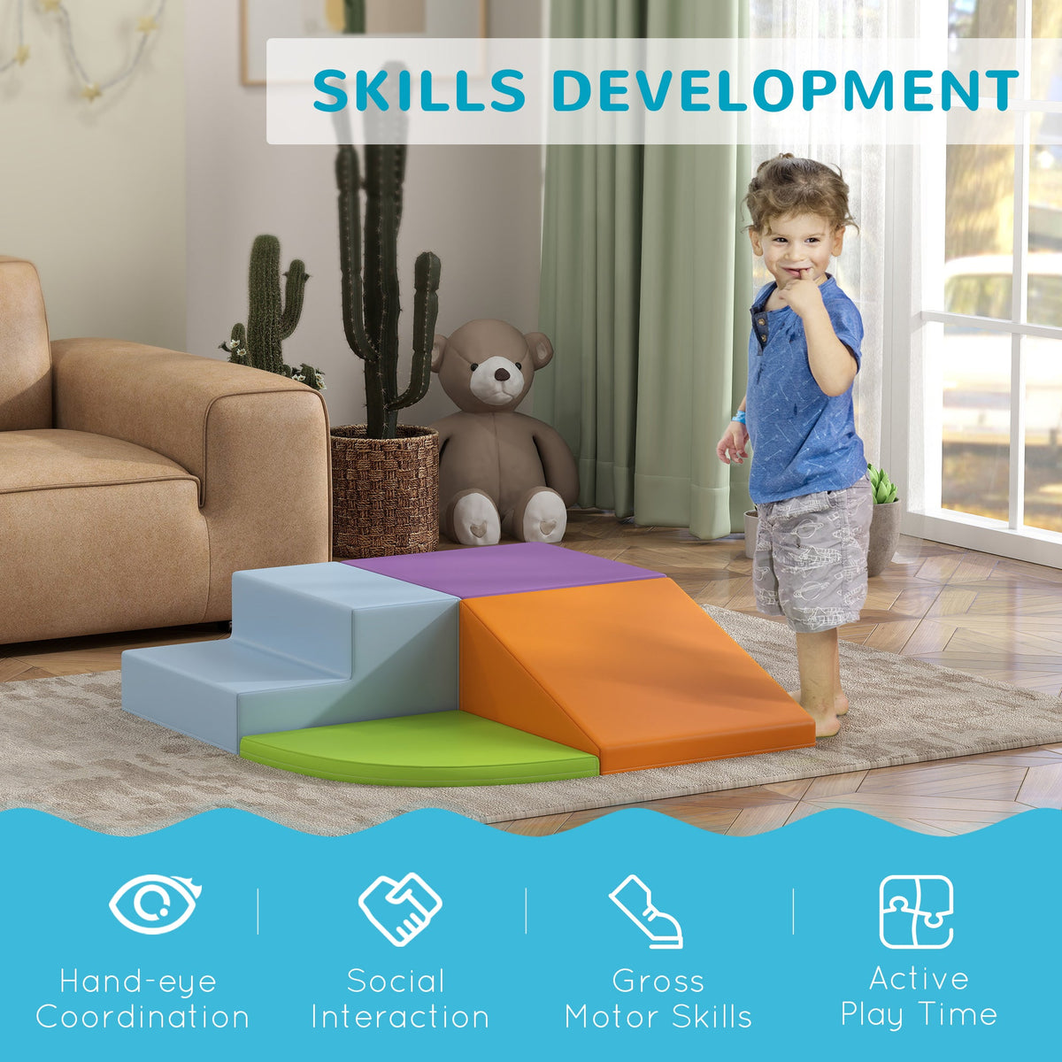 Foam Play Set for Toddlers and Children Crawling or Sliding, Assorted