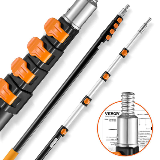 Telescoping Pole, 6 to 24 FT Pole, Extension Multi-Purpose Pole, Sturdy Aluminum Alloy Paint Extendable Pole with Flip-Lock Design, Telescopic Pole for Painting, Dusting and Cleaning