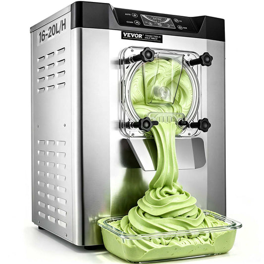 Commercial Ice Cream Machine 1400W 20/5.3 Gph Hard Serve Ice Cream Maker with LED Display Screen Auto Shut-Off Timer One Flavors Perfect for Restaurants Snack bar Supermarkets