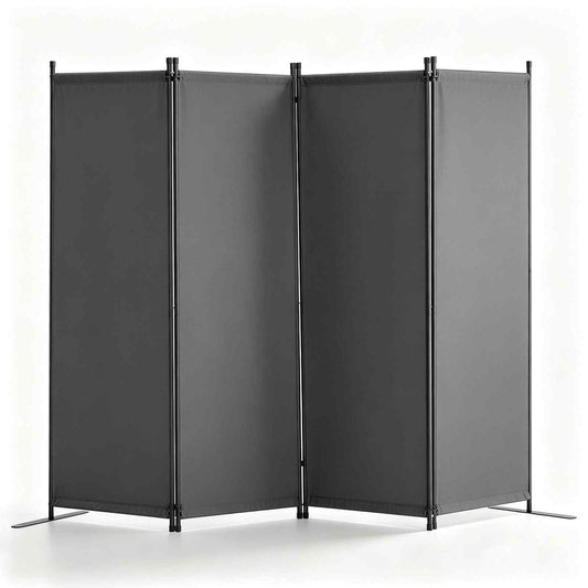 Room Divider,  4 Panel Room Dividers and Folding Privacy Screens, Fabric Partition Room Dividers for Office, Bedroom, Dining Room, Study, Freestanding, Light Gray