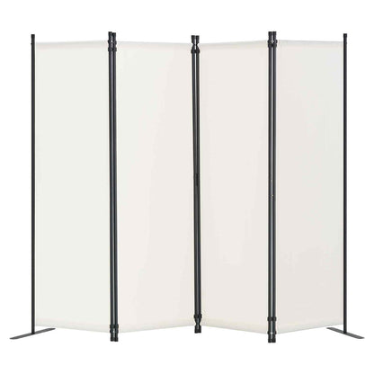 Room Divider,  4 Panel Room Dividers and Folding Privacy Screens, Fabric Partition Room Dividers for Office, Bedroom, Dining Room, Study, Freestanding, White