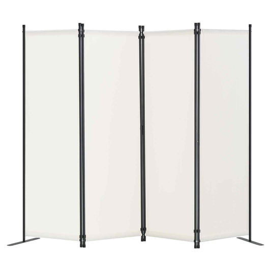 Room Divider,  4 Panel Room Dividers and Folding Privacy Screens, Fabric Partition Room Dividers for Office, Bedroom, Dining Room, Study, Freestanding, White