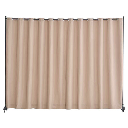 Room Divider, Portable Panel Room Divider with Wheels Curtain Divider Stand, Freestanding Room Divider Privacy Screen for Office, Bedroom, Dining Room, Study, Brown