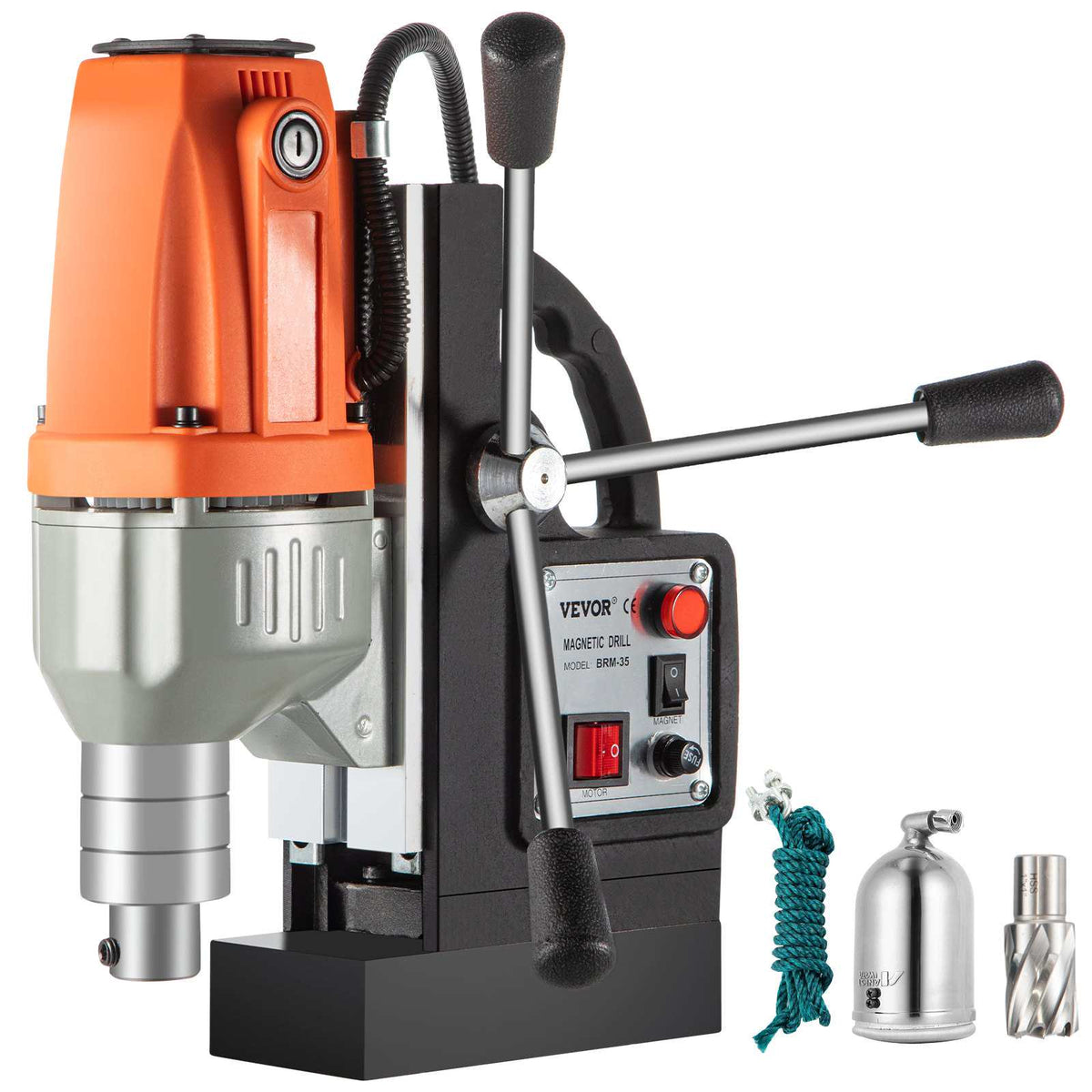 Magnetic Drill Magnetic Drilling Machine 980W, Metal Drill Press High Power  680 rpm, Multi-Function Metal Drill Press 35MM Core Drilling Machine for Drilling And Tapping