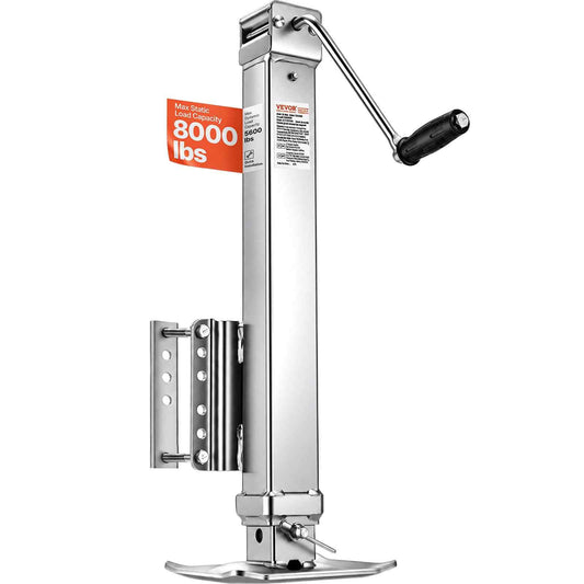 Trailer Jack, 8000 lbs Static Load Capacity, Heavy Duty Swivel Bolt-on Trailer Jack, 28.5" Lift Trailer Jack Stand with Handle for RV Trailer, Horse Trailer, Utility Trailer, and Yacht Trailer