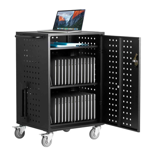 Charging Cart, 32 Device Mobile Charging Station, Up to 15.6 in Screen Size, Office and Classroom Mobile Charging Cart, for Chromebook, Tablet and Laptop