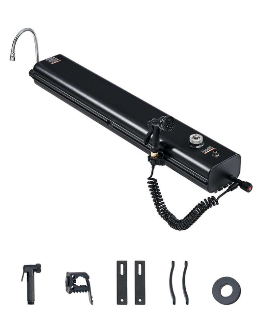 Roof Rack Water Tank, 4.5 Gal, Multi-Dispensing Outdoor Tank with 2 Splash-Guard Panels & T-slot, High-Capacity Aluminum Tank with Pressurization Port, Fit for Trunks, Roll Bars, Crossbars