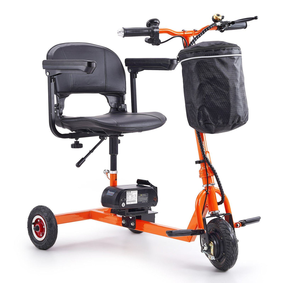 Foldable 3 Wheel Mobility Scooter for Seniors, Portable Electric Powered Mobility Scooter with 12 Mile Long Range, All Terrain Travel Wheelchair with 48V Lithium-ion Battery, Max Support 330LBS