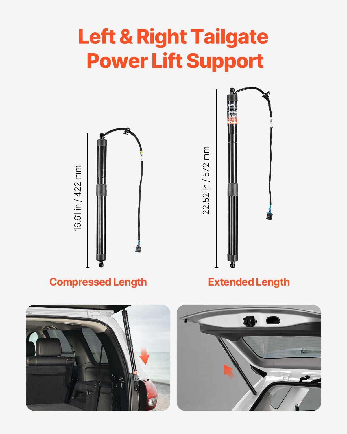 Rear Left & Right Tailgate Power Lift Support, Compatible with 2010-2023 VW Sharan (7N,7N1,7N2), Electric Tailgate Liftgate Power Hatch Shock Strut Replace OE# 7N0827851E 7N0827851G (2PCS)