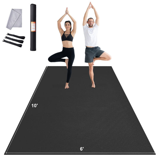 Exercise Mat, Non Slip High Density Premium Yoga Mat, Exercise Yoga Mat for Men Women, Fitness & Exercise Mat with Bag & Carry Strap, for All Types of Home Yoga, Pilate & Floor Workout (10x6ft)