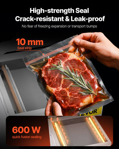 Chamber Vacuum Sealer, 900W Sealing Power, Vacuum Packing Machine for Wet Foods, Meats, Marinades and More, Compact Size with 15.7 in Sealing Length, Applied in Home Kitchen and Commercial Use