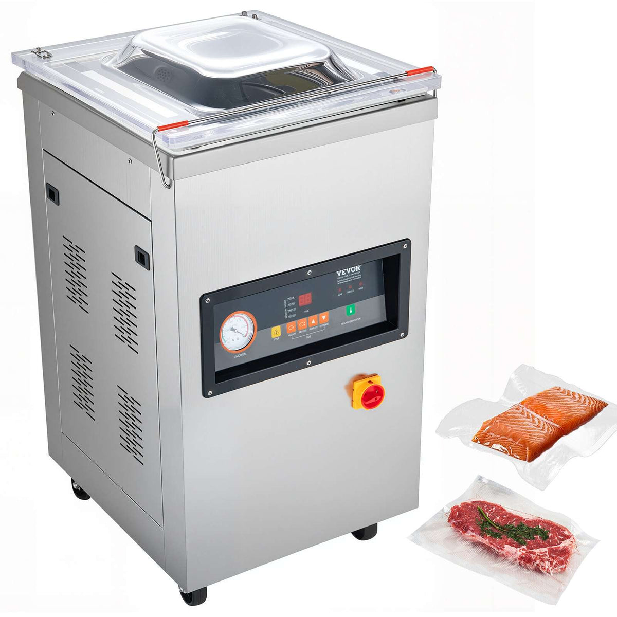 Chamber Vacuum Sealer, 900W Sealing Power, Vacuum Packing Machine for Wet Foods, Meats, Marinades and More, Compact Size with 15.7 in Sealing Length, Applied in Home Kitchen and Commercial Use