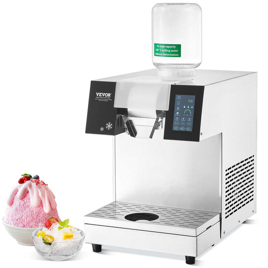 Commercial Snowflake Ice Machine, 507LBS/24H Snowflake Ice Maker, Stainless Steel Ice Shaver Machine, Electric Snow Cone Maker, Air Cooling System for Rapid Heat Dissipation, for Bakery, Cafe