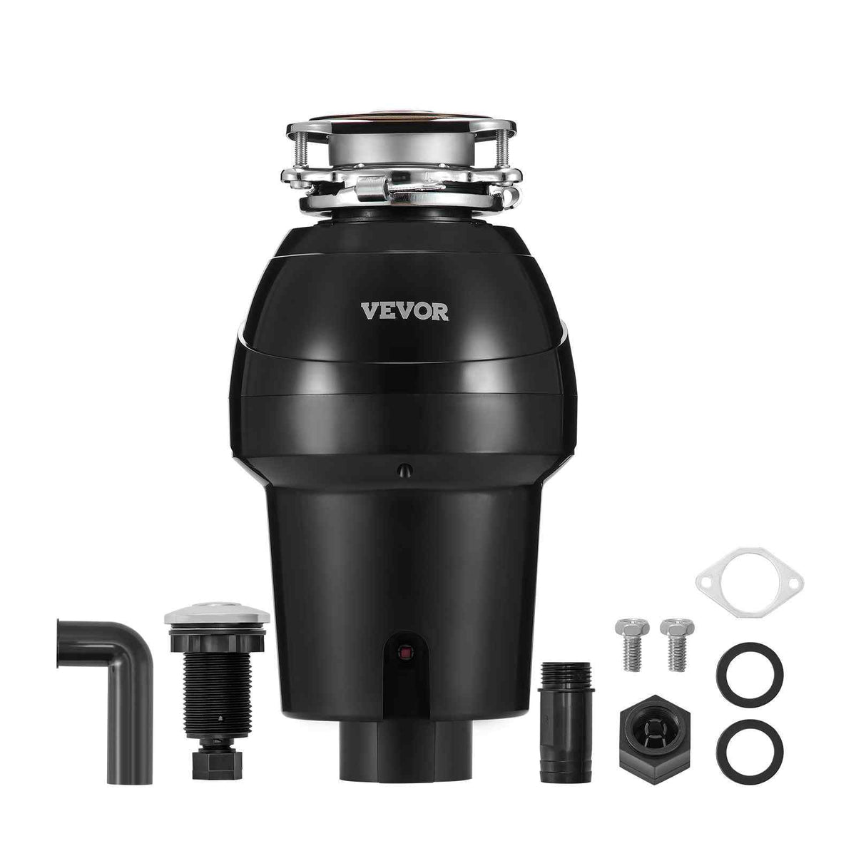 Garbage Disposal, 1.25HP 3360RPM Continuous Feed Food Waste Disposer, 3-Bolt Mount Food Waste Grinding System with Sound Reduction, Power Cord & Splash Guard for Kitchen Sinks