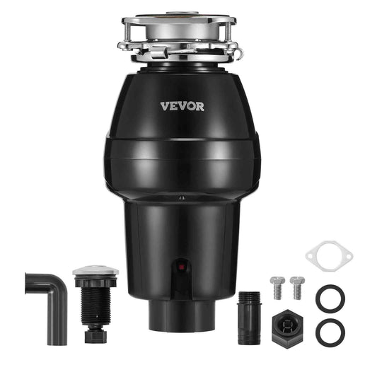 Garbage Disposal, 1/2 HP 3450RPM Continuous Feed Food Waste Disposer, 3-Bolt Mount Food Waste Grinding System with Sound Reduction, Power Cord & Splash Guard for Kitchen Sinks