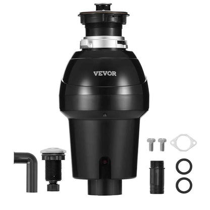 Garbage Disposal, 1HP 3270RPM Continuous Feed Food Waste Disposer, EZ Connect Food Waste Grinding System with Sound Reduction, Power Cord & Splash Guard for Kitchen Sinks