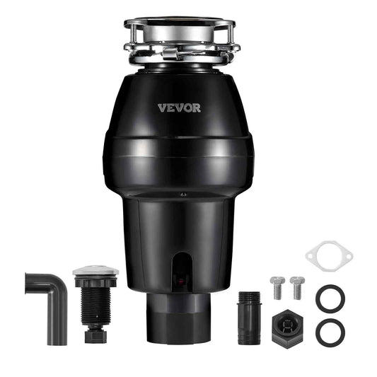 Garbage Disposal, 3/4 HP 3260RPM Continuous Feed Food Waste Disposer, 3-Bolt Mount Food Waste Grinding System with Sound Reduction, Power Cord & Splash Guard for Kitchen Sinks