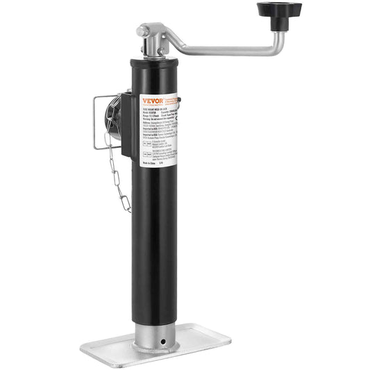 Trailer Jack, 2000 lbs Dynamic Load Capacity, Weld-on Pipe-Mount Swivel Trailer Jack, 10" Lift Trailer Jack Stand with Handle for RV Trailer, Horse Trailer, Utility Trailer, and Yacht Trailer