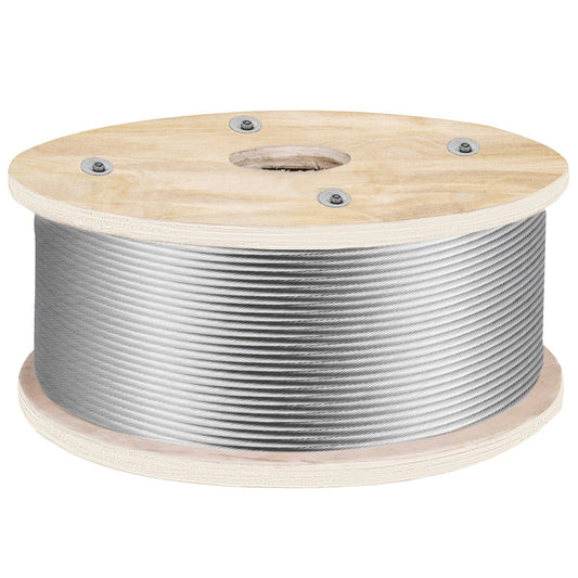 316 Stainless Steel Wire Rope 500ft Length, Steel Wire Cable 3/16 Inch, Steel Cable Railing Decking With 1x19 Strands Construction, 4700lbs Breaking Strength For Stair, Handrail, Clothesline
