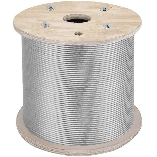 1/4" Stainless Steel Cable 200FT, T304 7x19 Tighter Core Cable Railing System Wire Rope Aircraft Deck Railing Kit Fence Wire