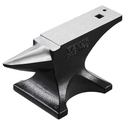 Single Horn Anvil, 25lbs Cast Steel Anvil, High Hardness Rugged Round Horn Anvil for Blacksmiths, with Stable Base, Metal Working Tool for Metal Bending, Shaping, Twisting, Craft Projects