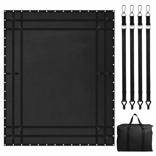 Cargo Net, 120 in x 105 in, Heavy Duty Truck Cargo Net for Truck Bed, 4 Adjustable Straps with Carabiners and Rubber Coated Hooks, Durable, Suitable for Pickup, Jeep, Truck, SUV, Boat (Black)