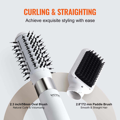 Hair Dryer Styler, Ionic Hair Dryer Brush, 110,000RPM High-Speed Hot Air Styler with Brushless Motor, Oval & Paddle Brush, Blow Dryer Brush Styling Tool for Fast Drying Volumizing Straightening