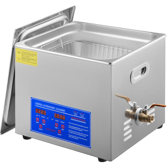 15L Ultrasonic Cleaner with Digital Timer&Heater Professional Ultrasonic Cleaner 40kHz Advanced Ultrasonic Cleaner 110V for Wrench Screwdriver Repairing Tools Industrial Parts Mental Cleaning
