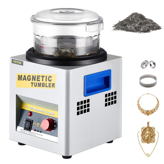 Magnetic Tumbler, 180mm Jewelry Polisher Tumbler,2000 RPM KT-185 Jewelry Polisher Finisher with Adjustable Direction and Time for Jewelry (185mm)