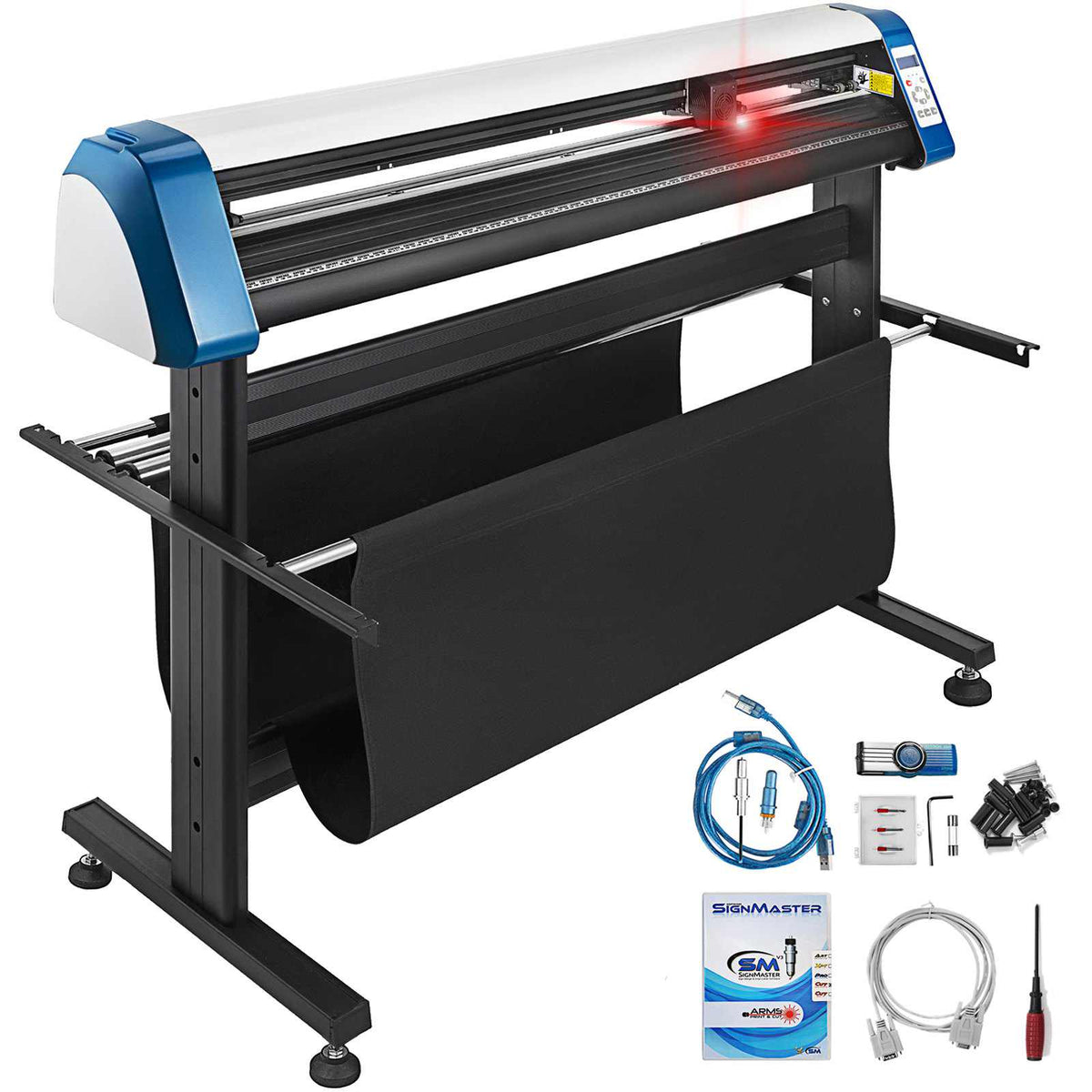 53-Inch Automatic Contour Vinyl Cutter Plotter Force & Speed Adjustable Sign Cutting With Floor Stand & Signmaster Software