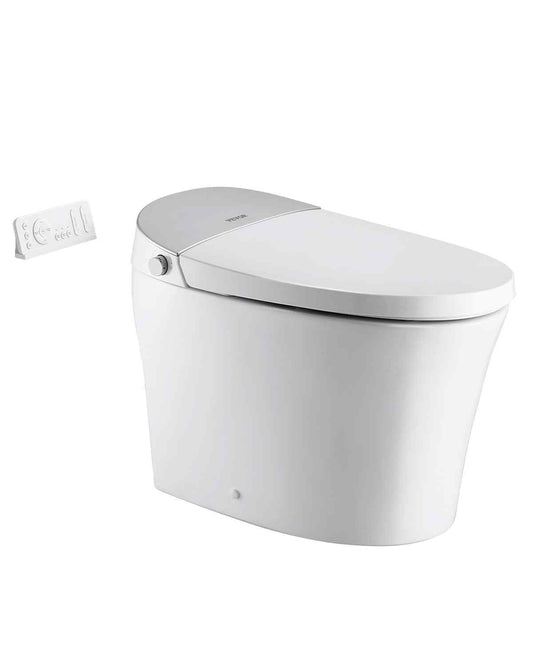Smart Toilet, Air Drying, Elongated Smart Toilet with Heated Seat, Clean Nozzle and Auto Freshening System, Easy Operated Toilet with Remote Control & LED Digital Display, Fits for  Bathrooms