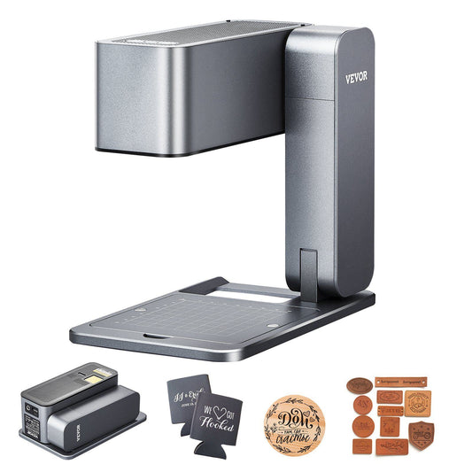Portable Laser Engraver, 600 mm/s High Speed, 5W Handheld Engraving Machine, DIY Laser Engraver and Cutter Basic Set, for Mental, Single Blue Laser Wood, Leather, Arylic, Fiber, Jewelry, Glass