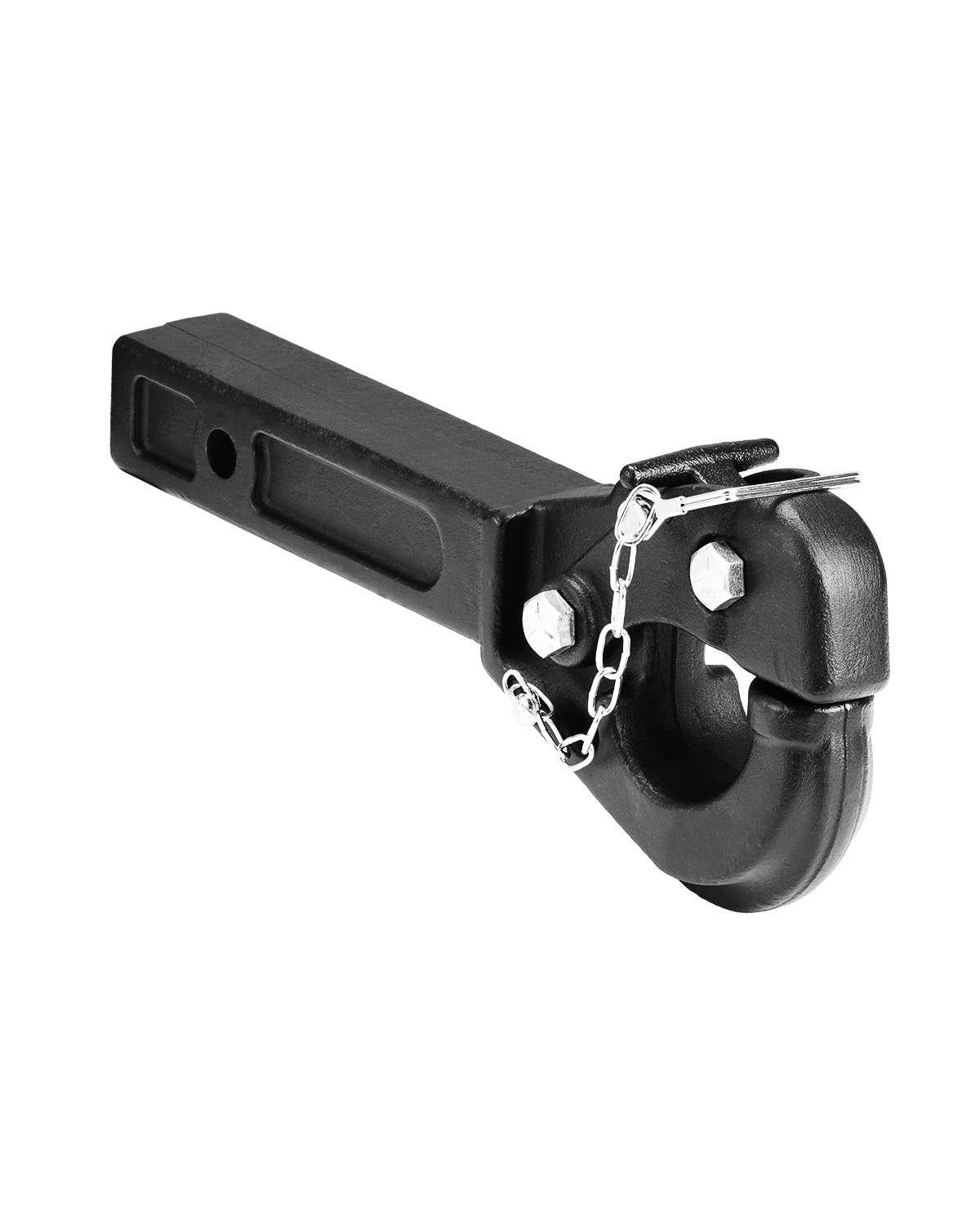 Pintle Hook, 20000 lbs Towing Capacity, Pintle Hitch Receiver for 2-inch Hitch Hook Military Receiver, Fits 2.5 to 3-inch Lunette Ring, 15.6-inch Length, Black Powder Coat, for Various Trailers