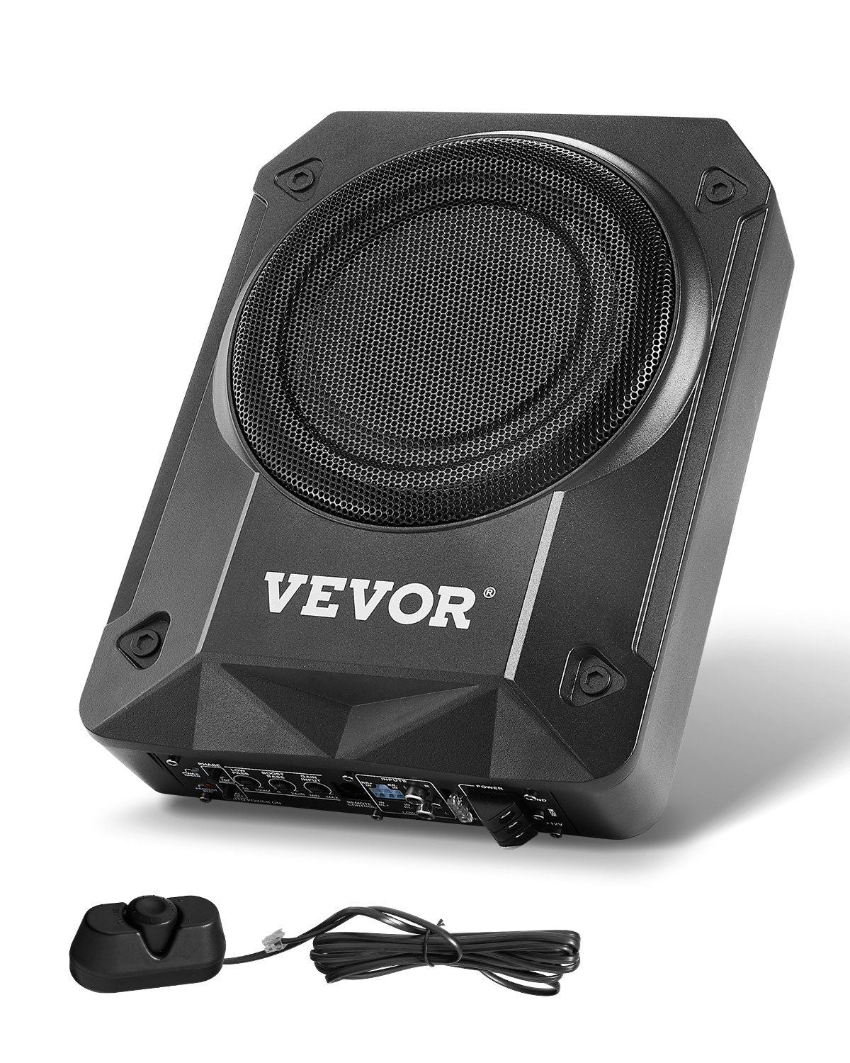 8" 800W Underseat Car Subwoofer, Slim Powered Car Subwoofers Under the Seat, Low Profile Audio Sub Built-in Amplifier, High/Low Level Input & Volume Controller for SUVs, Car, Truck, RV