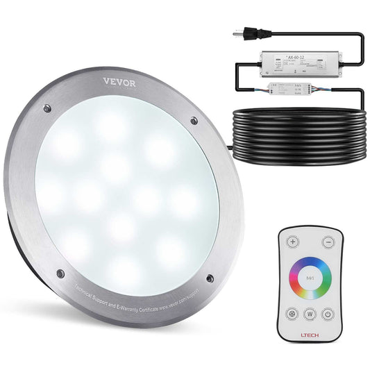120V AC LED Pool Light, 10in 40W, RGBW Color Changing Inground Swimming Pool Spa Light Underwater, with 100 FT Cord Remote Control, Fit for 10 in Large Wet Niches, IP68 & Tested to UL Standards